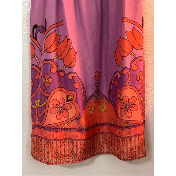 Hale Bob 100% Silk Patterned Mini Dress L - Picture 3 of 7